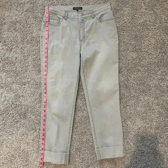 Lafayette 148 New York  High Waist Ankle Straight Leg Jeans Size 8 Gray - Picture 10 of 10